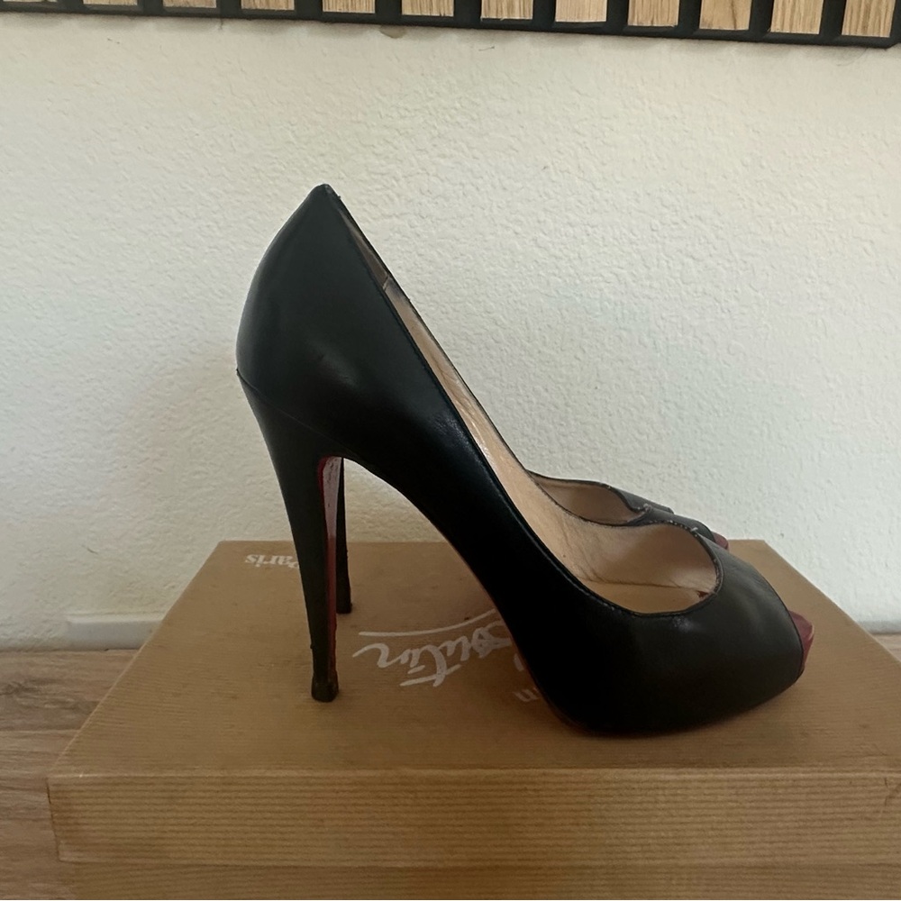 Christian Louboutin Black and Red Stiletto Heels Size 5.5